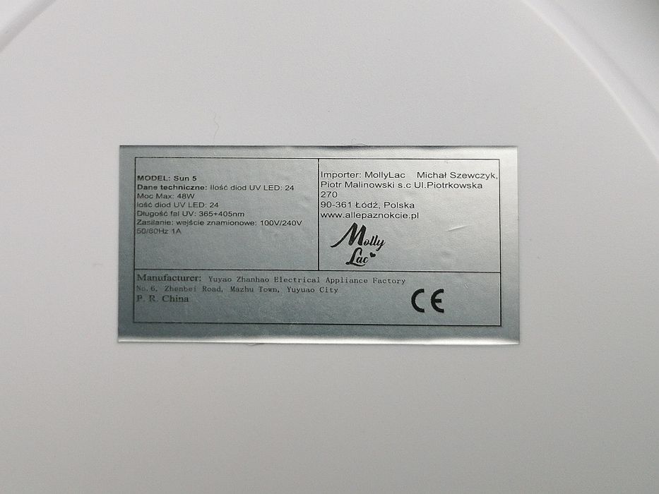 Lampa uv led do paznokci allelux sun5 48W + gratisy
