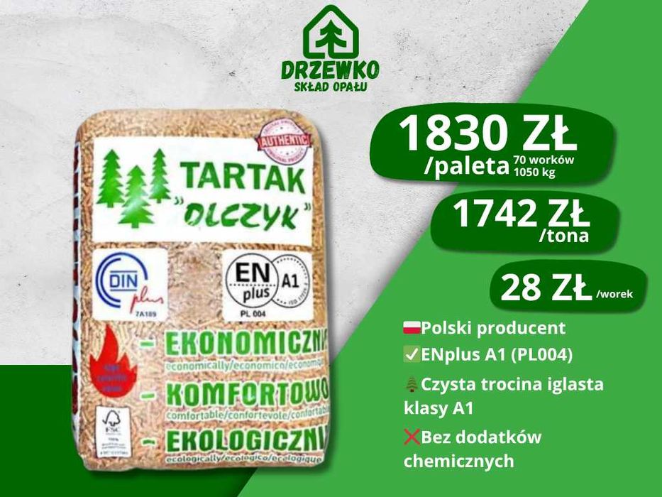 Pellet Olczyk | Dostawa | Pellet Iglasty 6mm | Certyfikowany