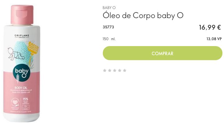 Óleo de Corpo para Bébé