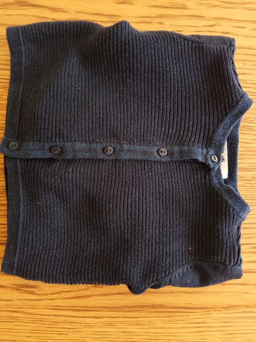 Sweter sweterek granatowy 5.10.15 na guziki, jak nowy, bolerko, 86