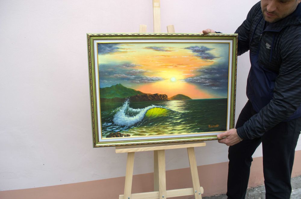 картина олією на полотні "Морська хвиля"