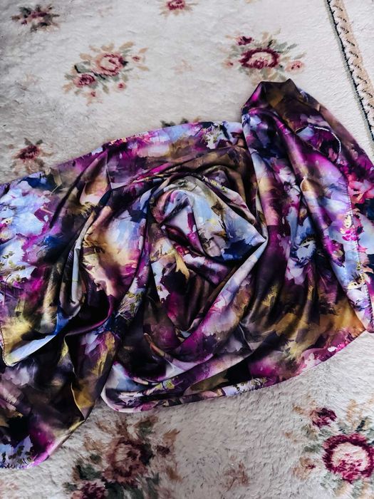 Женский палантин, 180×70 см, шелк+вискоза, яркий и роскошный!