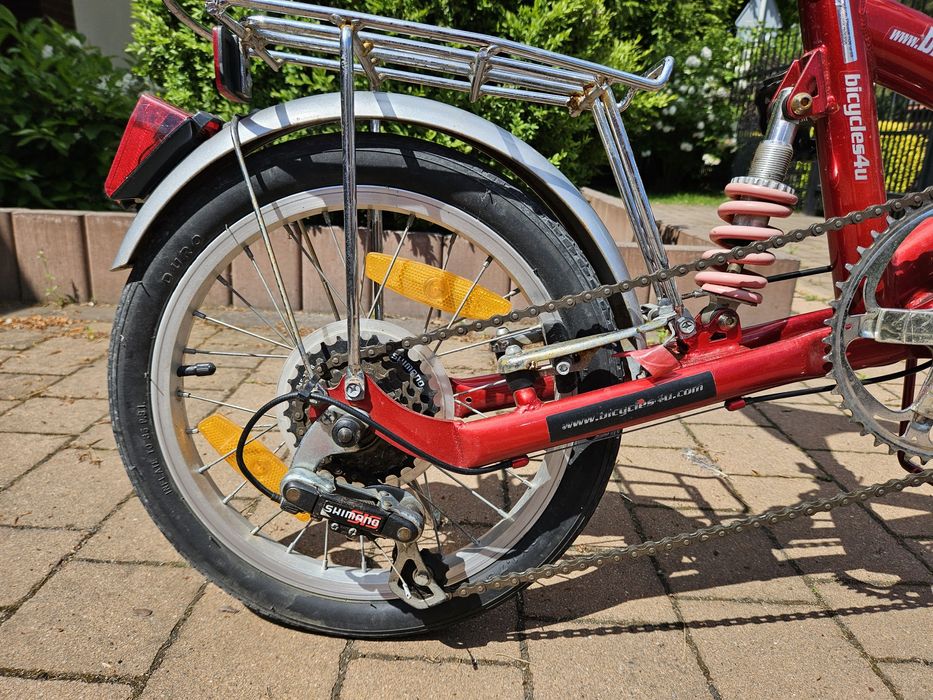 Rower składak z amortyzacǰą