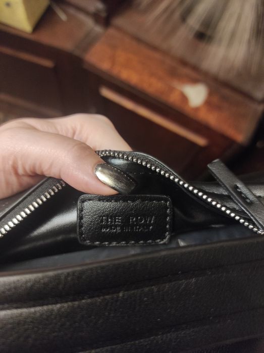Сумка міні the row сумочка мини Bag in Leather Black шкіряна чорна
