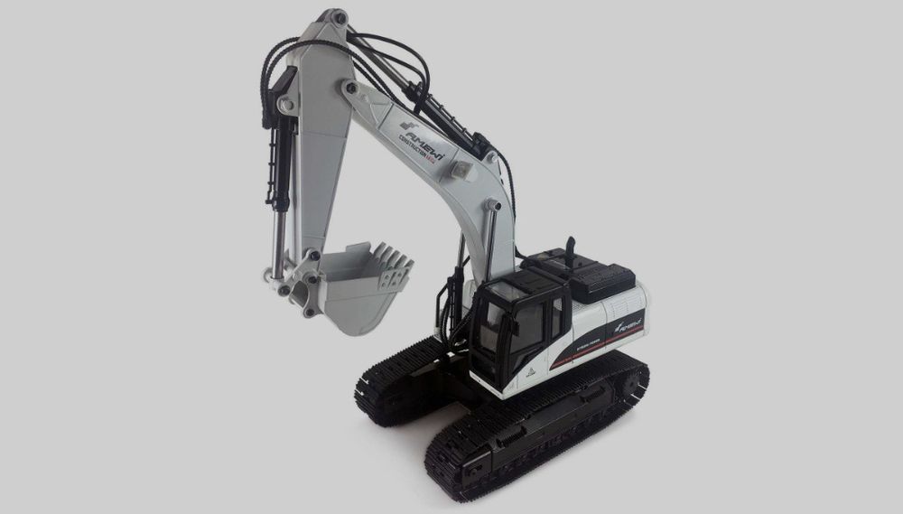 Huina 1580 V4 - RC Escavadora versão 4 em Metal - Branco