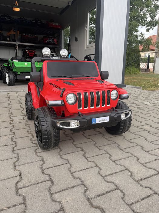 Autko na akumulator JEEP SPEED 4x4 180W EVA LED 2,4Ghz EKOSKÓRA 12V 10Ah Czerwony