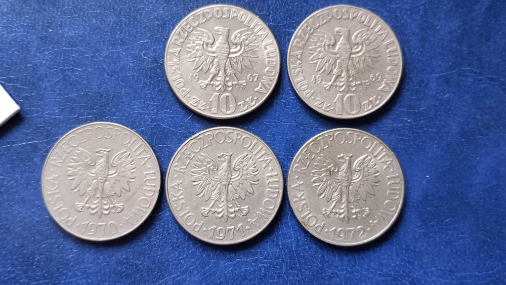 Stare monety Medal 10 zł 1967 Kopernik Kościuszko zestaw PRL