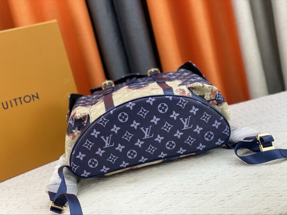 Louis Vuitton Christopher рюкзак мужской синий портфель оригинал