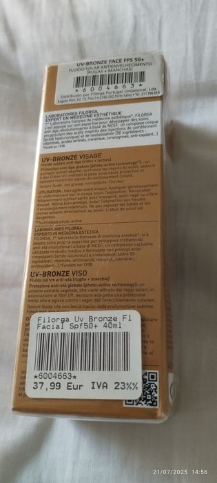 Protetor spf 50+ Filorga 40ml