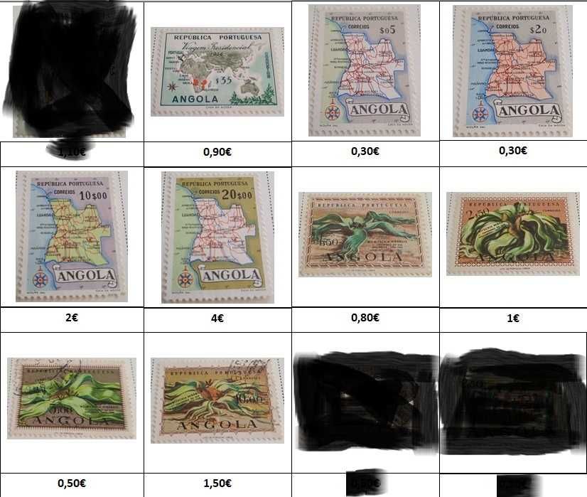 Selos de Angola 1914 a 1974 e República de Angola 1976 a 1982