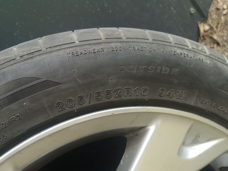 Alufelgi 5x100 16 Toyota itp, opony w ładnym stanie.