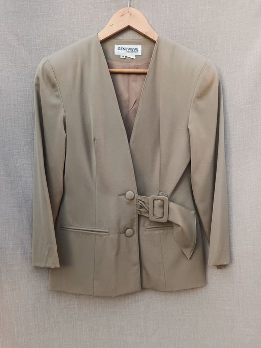 Conjunto casaco e saia lã vintage