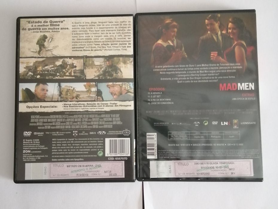 Lote DVD Filmes e Séries - Suspense, Romance, Óscares