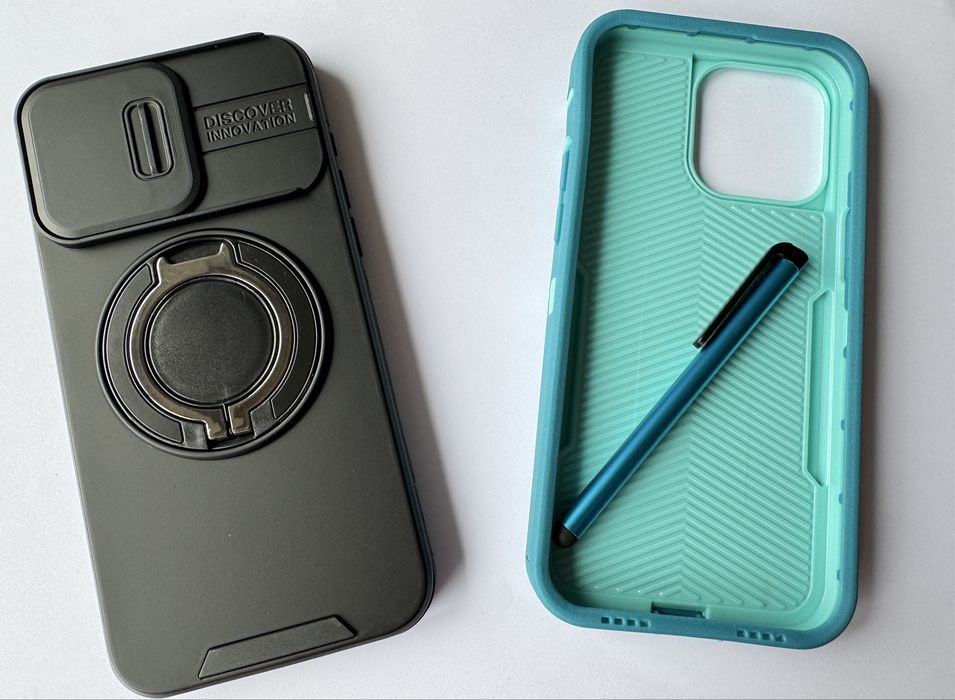 2 SZTUKI etui na iphone 15 pro max czarne turkusowe