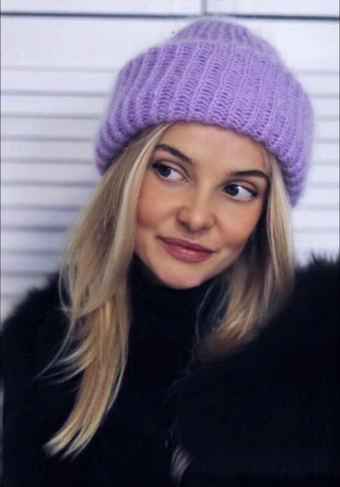 Шапка мохер вовна тепла зимова шерсть