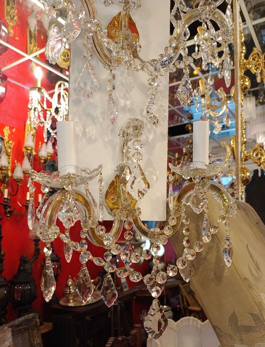 Par Apliques 2 Lâmpadas Vidro e Cristal