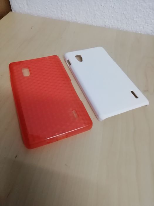 Lg maximo g e975 - 2 capas branca Rigida e silicone encarnada