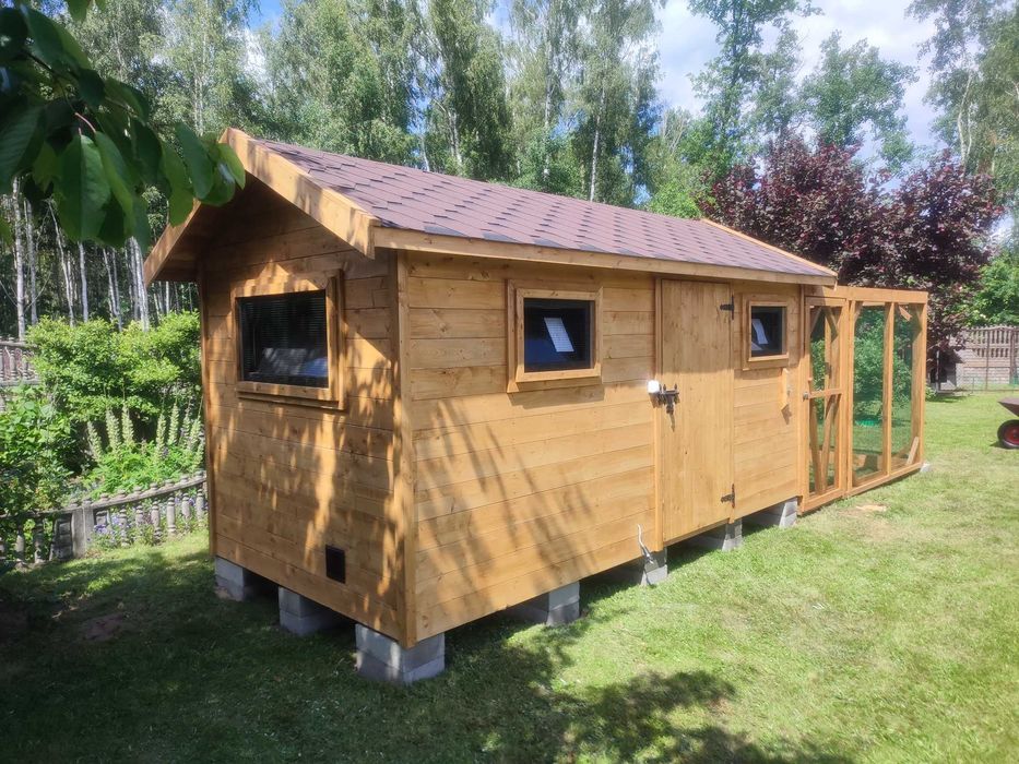 KURNIK 2x4m , Gołębnik, ocieplany z wolierą 2x3