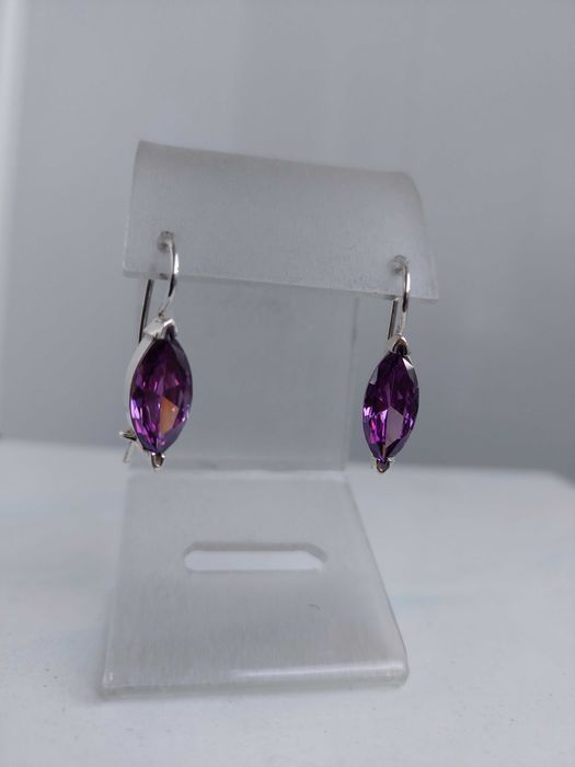 серебряные серьги с аметистами