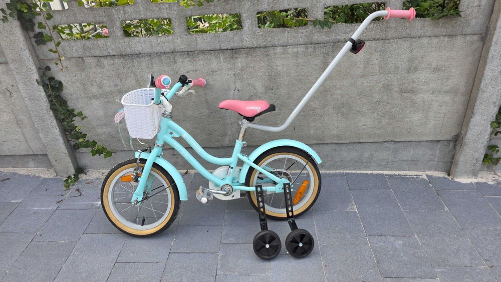 Rower rowerek dziecięcy Su Baby 14" z drążkiem do prowadzenia