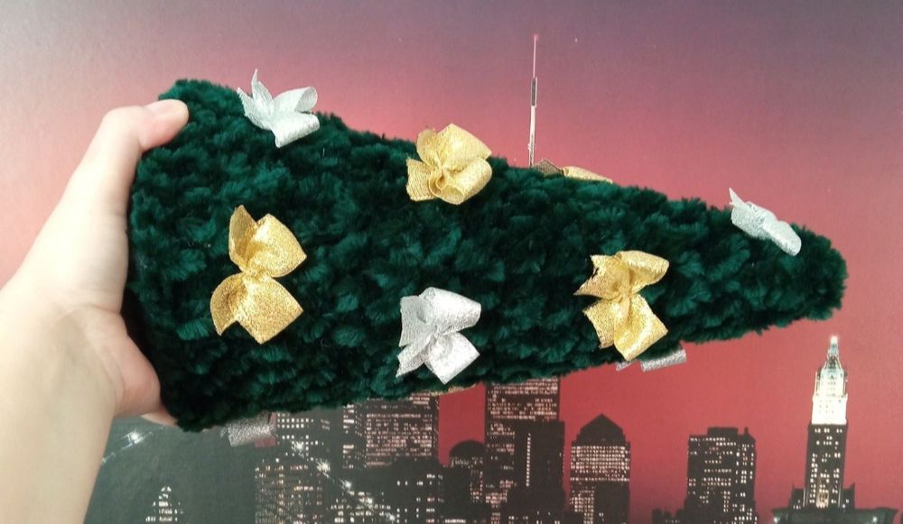 Ялинка хендмейд 30 см маленька ялинка в'язана плюшева 30 см