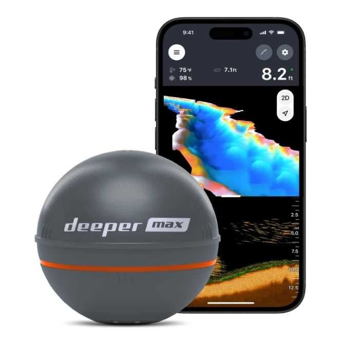 Ехолот Deeper Smart Sonar Max Новинка 2025 року (Chirp+ 3) + Кріплення