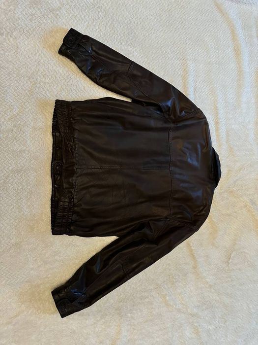 Куртка кожаная, коричневая