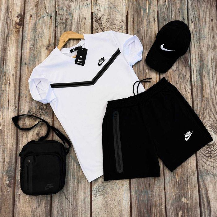 Спортивный костюм мужской Nike Tech летний футболка шорты найк