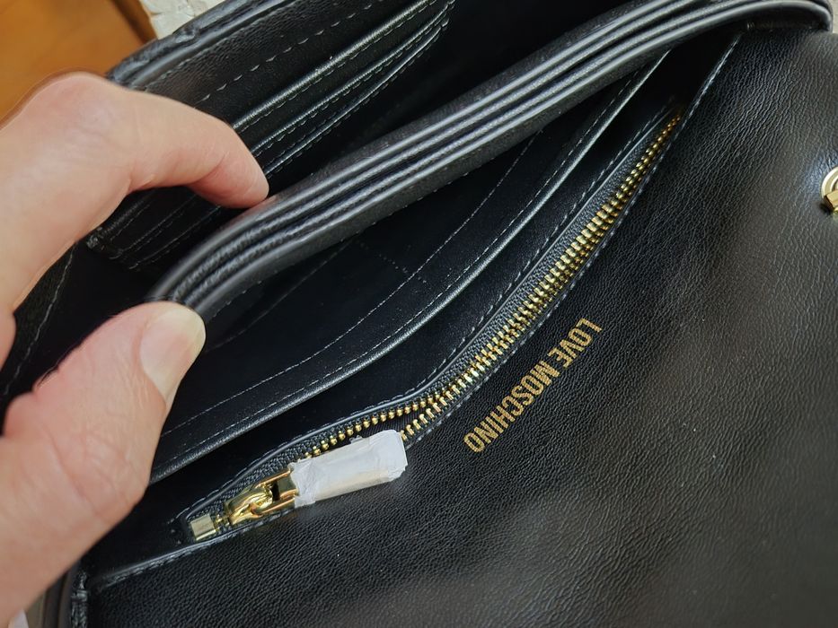 Torebka Damska Kopertówka Love Moschino Czarna pikowana