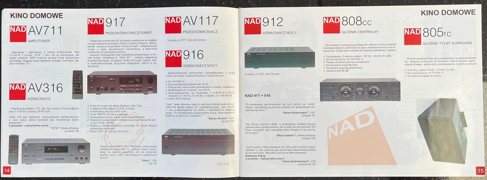 NAD KEF QED AUDIOLAB 1996/1997 katalogi prospekty