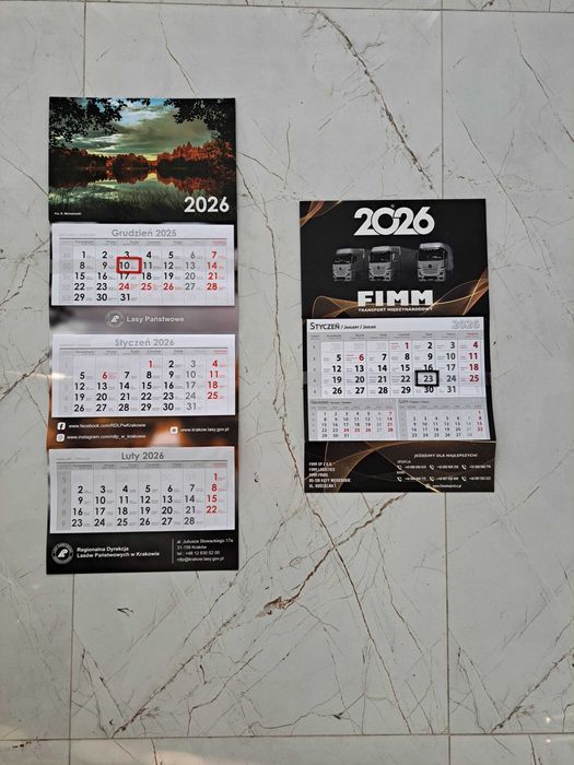 Kalendarze nowe na 2026r