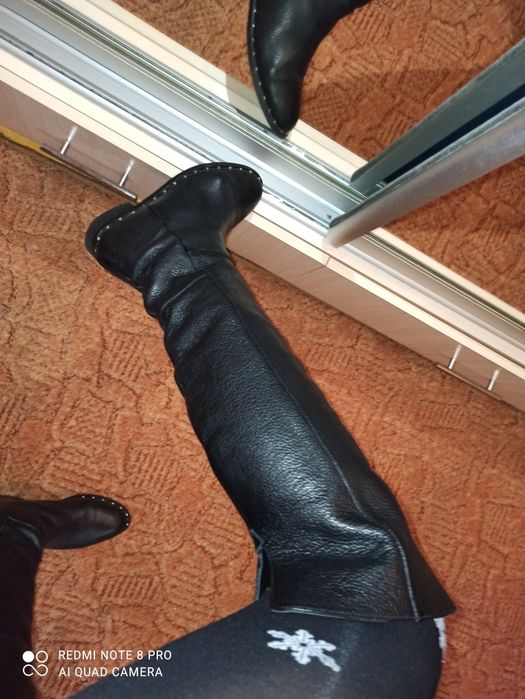 Зимние сапоги кожа