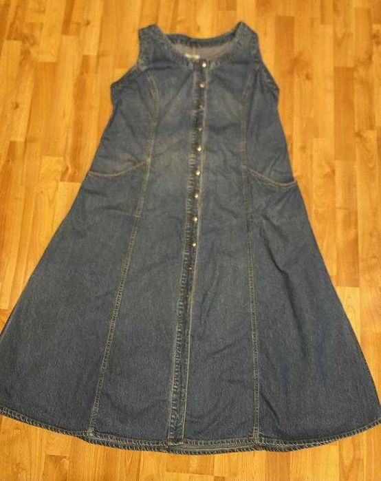 Длинный джинсовый сарафан большой размер 56-58 катон новый