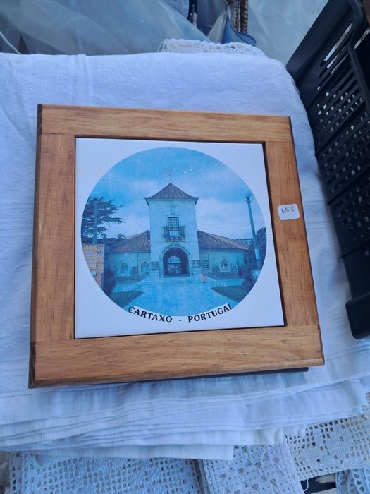 Quadro madeira e azuleijo