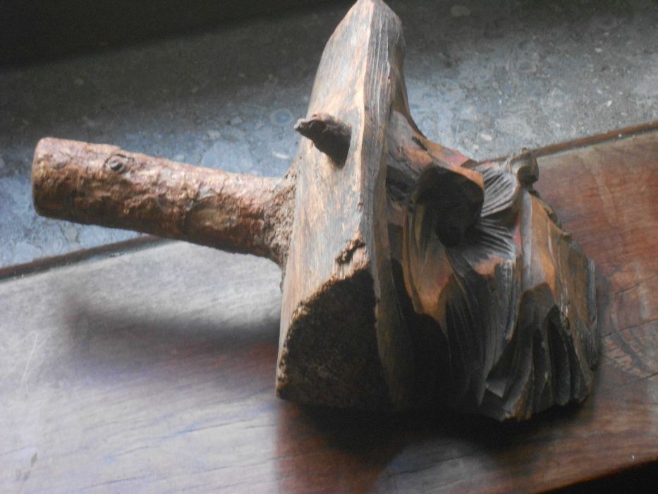 Escultura madeira talhada pendurar decoracao rustica