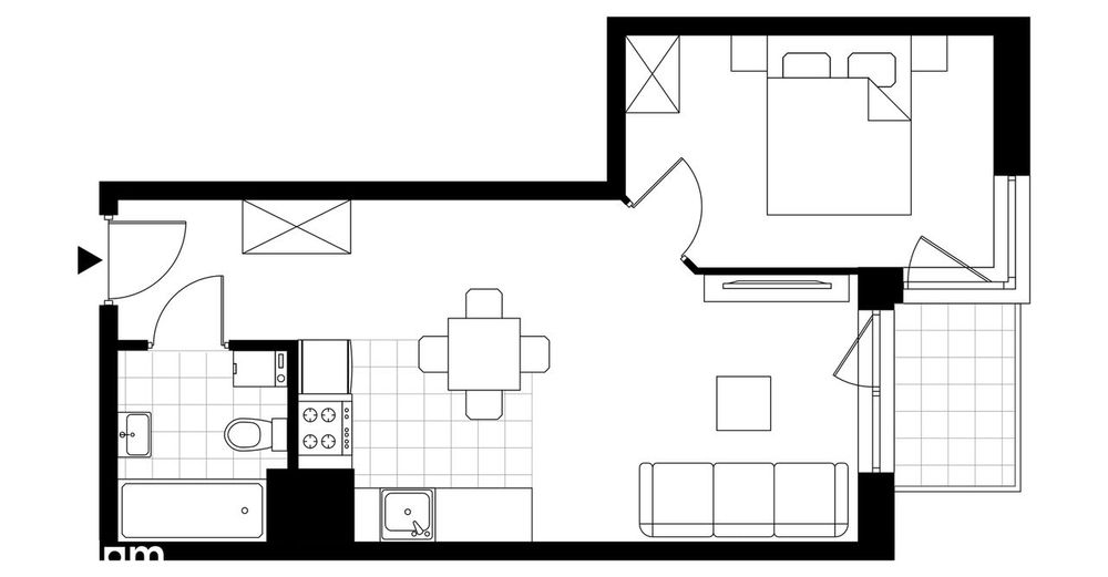 2-pokojowe mieszkanie 37 m² + balkon Bezpośrednio - Ansicht 4