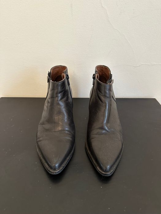 Botins pretos em pele da Prof Tamanho 36