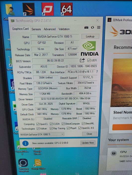 Відеокарта Asus Nvidia Geforce GTX 1080Ti 11Gb GDDR5X 352 bit