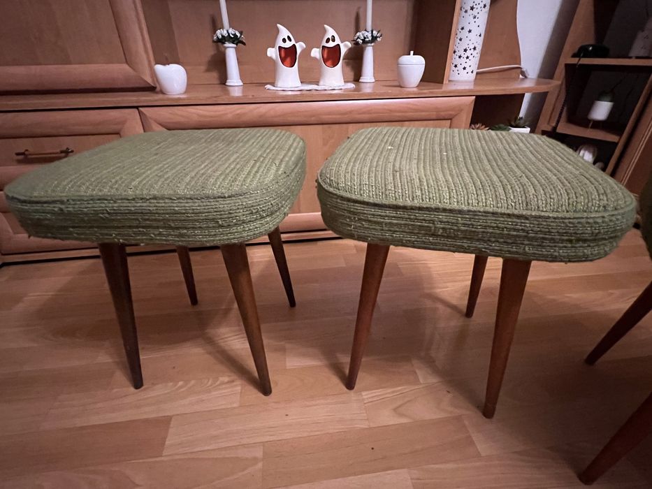 Taboret tapicerowany PRL 1971 (3 sztuki)