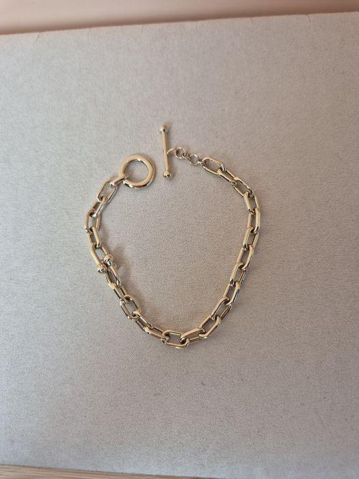 Złota bransoletka toggle grube ogniwa spinacze  20,5 cm p. 585
