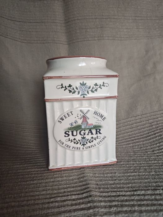 Pojemnik vintage na cukier lub doniczka z duszą