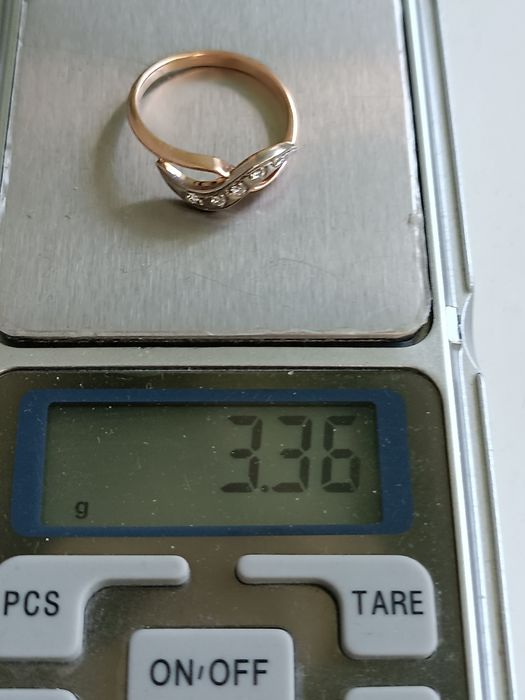 Кольцо каблучка ссср 583  с бриллиантами  діамантами 3,36г р.18-18,5