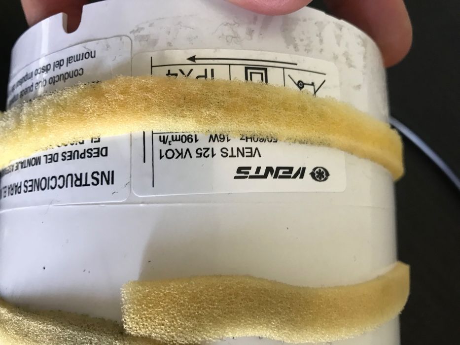 Exaustor/ Ventilador Vents VKO1 125mm - 190m3/h