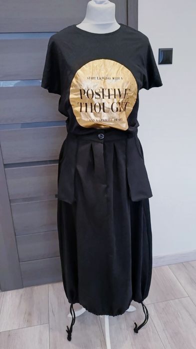 Dluga modna spodnica ze sciagaczem i kieszeniami vintage boho Nowa hip