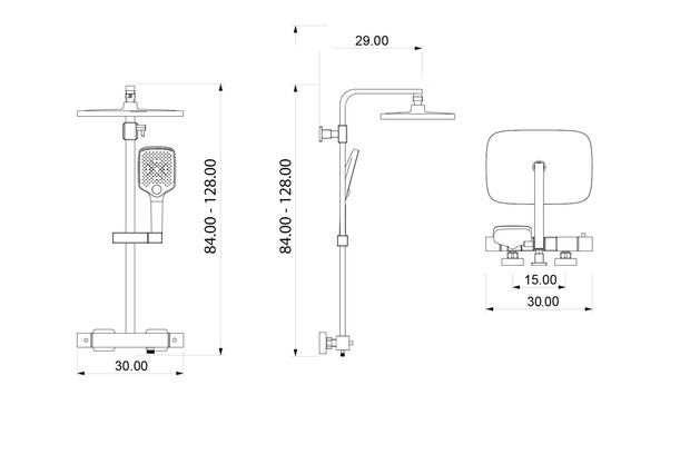 Zestaw prysznicowy Bernstein z termostatem 3011 PRO