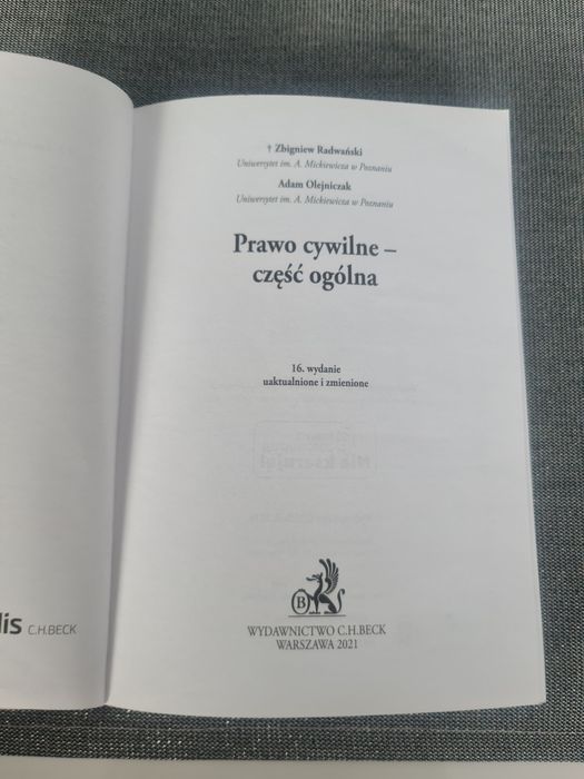 Książka Prawo Cywilne - część ogólna wydanie 16