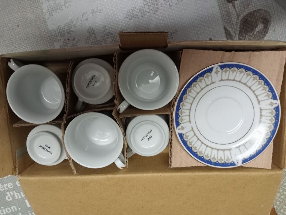 Jogo chávenas de café em porcelana