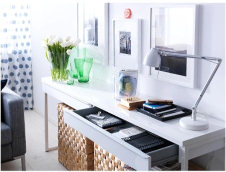 Secretaria. Toucador, Besta Burs IKEA + tampo vidro NOVA