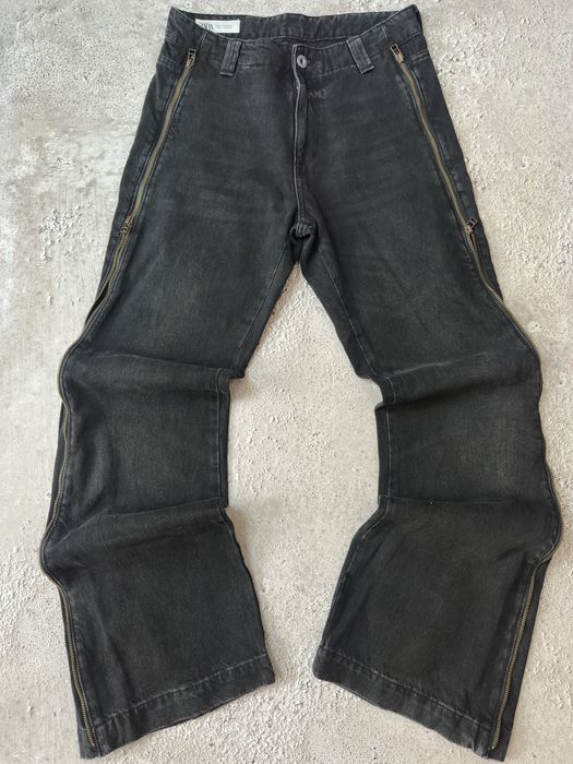 Zara flared zip jeans