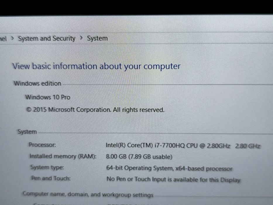Portátil Clevo N850HK Intel Core i7-7700HQ (7ª geração)
